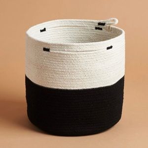 NWT Mia Melange Foldable Cotton Basket Storage Plant Holder MSRP: $60